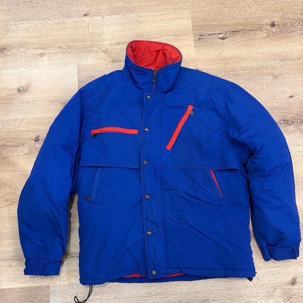 Vintage The North Face Blue/Red Insulated Down Jacket - Small